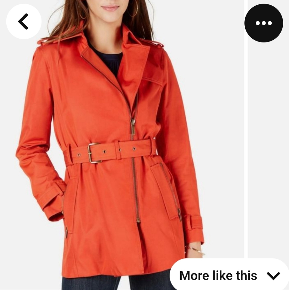 🌺HP🌺NWT Michael Michael Kors Bright Terracotta Trench Jacket size P/S